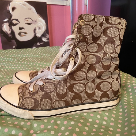 Coach Shoes - Coach Monogram  HiTop Sneakers